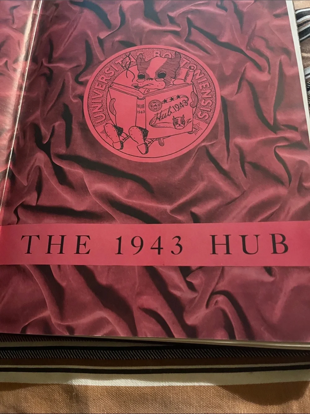 Embossed Brown Hub Boston University 1943